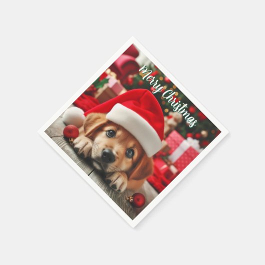 De kleine helper van de Kerstman Servet (Hoek)