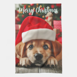 De kleine helper van de Kerstman Theedoek