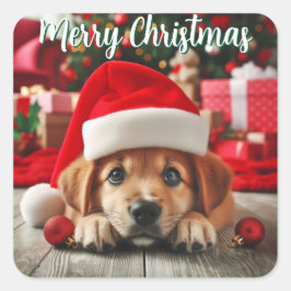 De kleine helper van de Kerstman Vierkante Sticker