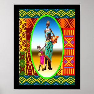 De kleine helper van de moeder - Afrocentrische mu Poster