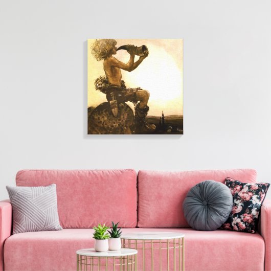 “De Kleine Herder” aquarel van John Bauer Canvas Afdruk (Insitu (Woonkamer))