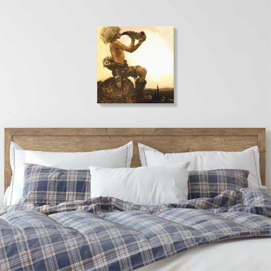 “De Kleine Herder” aquarel van John Bauer Canvas Afdruk (Insitu (Slaapkamer))