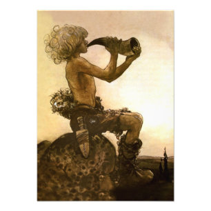 “De Kleine Herder” aquarel van John Bauer Foto Afdruk
