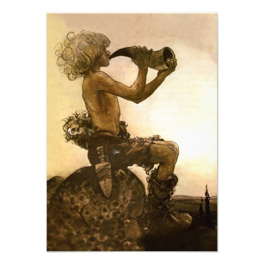 “De Kleine Herder” aquarel van John Bauer Foto Afdruk (Voorkant)