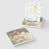 De kleine herderdess stenen onderzetter (Zijkant)