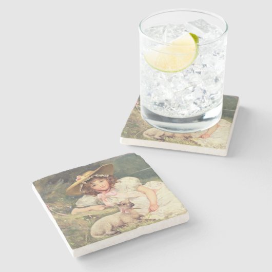 De kleine herderdess stenen onderzetter (Zijkant)