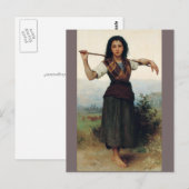 De kleine herderst van Bouguereau Briefkaart (Voorkant / Achterkant)
