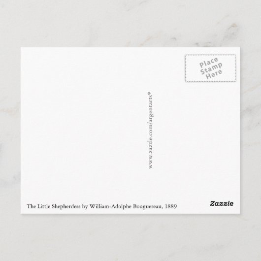De kleine herderst van Bouguereau Briefkaart (Achterkant)