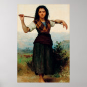 De kleine herderst van Bouguereau Poster (Voorkant)