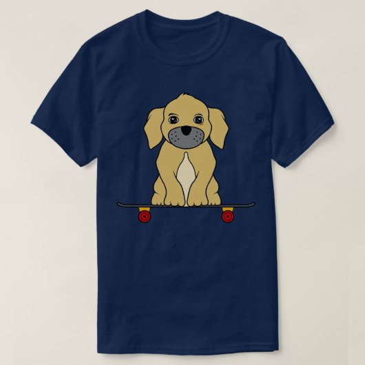 De kleine hond zit op een skateboard t-shirt (Design voorkant)