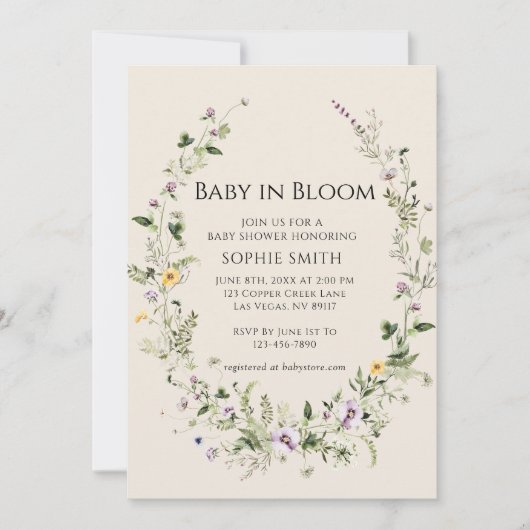 De kleine in Bloom Baby shower Kaart (Voorkant)