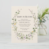 De kleine in Bloom Baby shower Kaart (Staand voorkant)