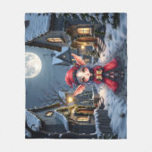 De Kleine Kerstboodschapper.  Fleece Deken (Voorkant)