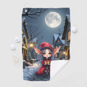 De Kleine Kerstboodschapper. Golfhanddoek (Insitu)