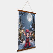 De Kleine Kerstboodschapper. Hangend Wandkleed (Gebogen)