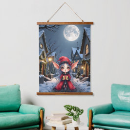 De Kleine Kerstboodschapper. Hangend Wandkleed