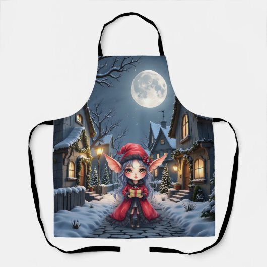 De Kleine Kerstboodschapper. Schort (Voorkant)