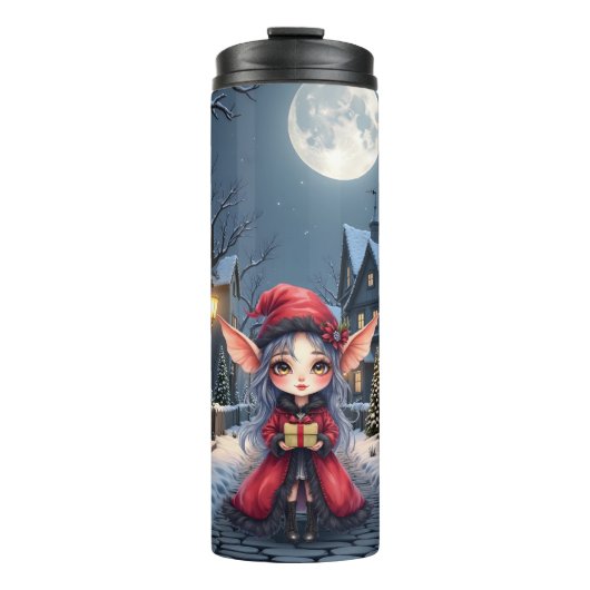 De Kleine Kerstboodschapper. Thermosbeker (Voorkant)