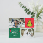 De kleine kerstfamilie fotocollage feestdagenkaart (Staand voorkant)