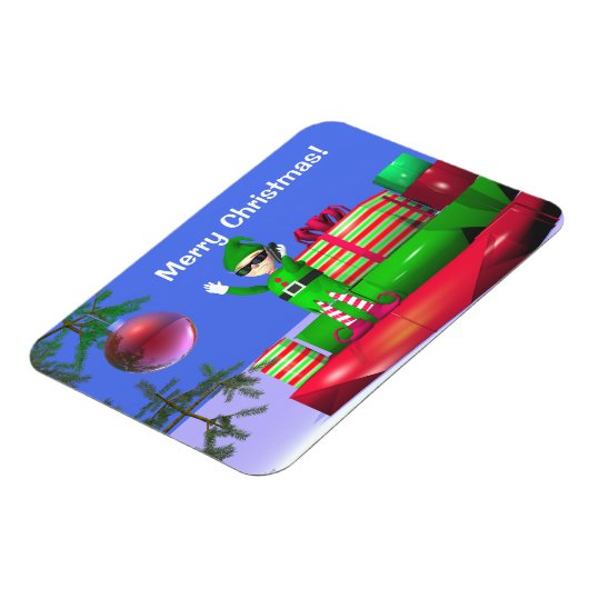 De kleine Kerstmis Elf die op cadeaus staat Magneet (Linkerzijde)