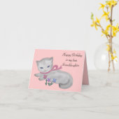 De kleine kitten verjaardag Kaart (Gele Bloem)