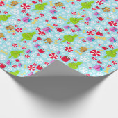 De kleine knuppel | Blauwe Snowflake-kerstpatte Cadeaupapier (Hoek)