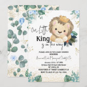 De kleine koning laat eucalyptus gouden baby showe kaart (Voorkant / Achterkant)