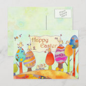 De kleine kuikens in het Paasland Feestdagenkaart (Voorkant / Achterkant)