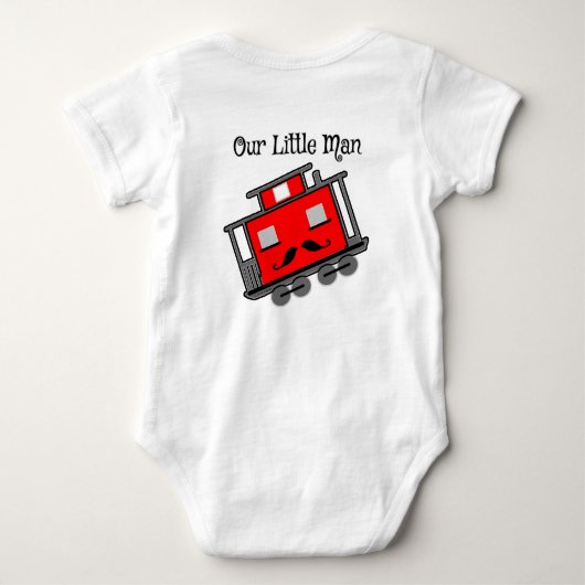 De kleine Man trein gepersonaliseerd Romper (Achterkant)