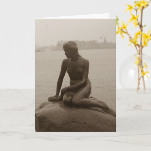 De kleine Meermin Kaart (Gele Bloem)