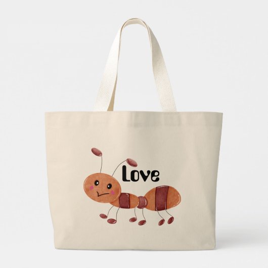 De kleine mier is de kleine zak van liefde. grote tote bag (Achterkant)