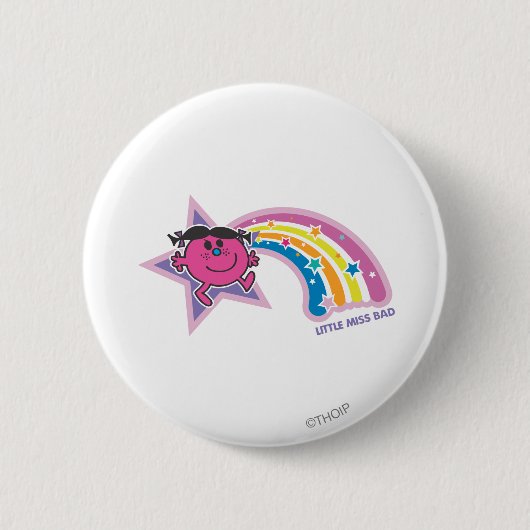 De kleine Miss Bad & Rainbow Ronde Button 5,7 Cm (Voorkant)