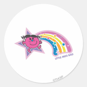 De kleine Miss Bad & Rainbow Ronde Sticker