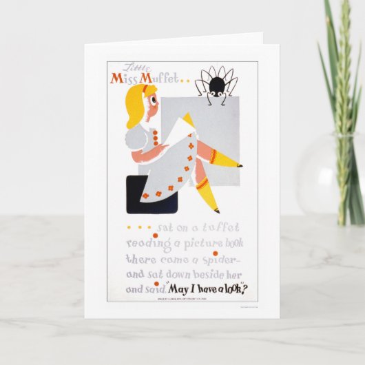 De kleine Miss Muffet leest 1940 WPA Kaart (Voorkant)