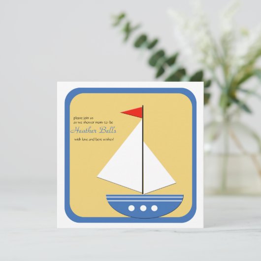 De kleine Navigator - de Uitnodiging van het Baby  (Staand voorkant)