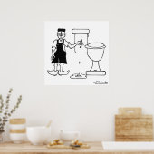 De kleine Nederlandse jongen stopt een lek in een  Poster (Keuken)