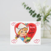 De  kleine Nederlandse Valentijn uit 1950 Briefkaart (Staand voorkant)