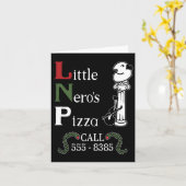 De kleine Nero's Pizza Kerstmis Kaart (Gele Bloem)