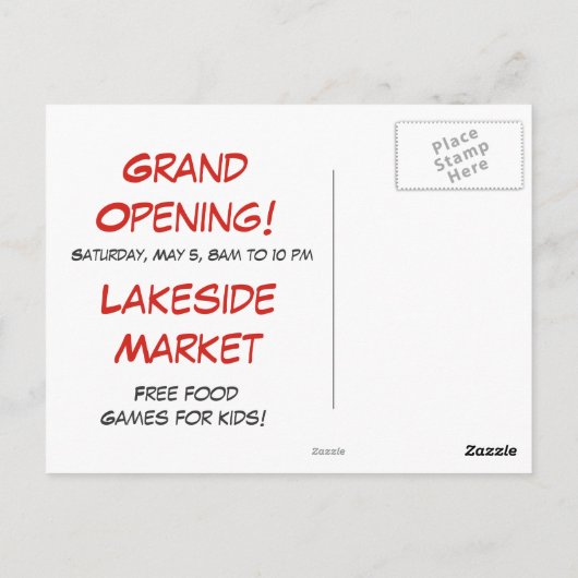 De kleine Onderneming, winkelt Lokaal, koopt Briefkaart (Achterkant)