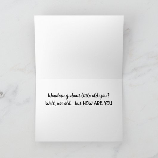 DE KLEINE OUDE MAN VRAAGT: HOE GAAT HET MET JE? KAART (Binnen)