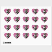 De kleine Panda Hart Sticker (Vel)