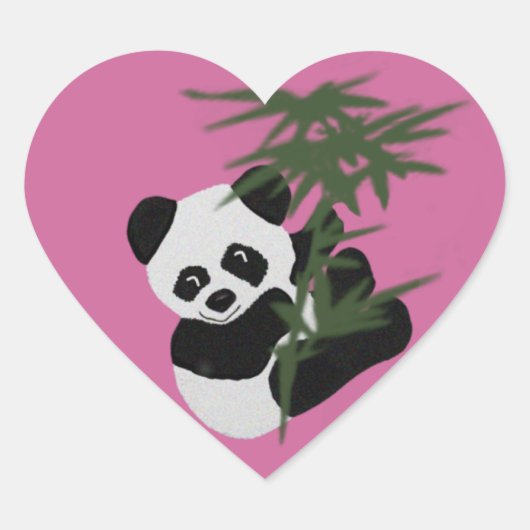 De kleine Panda Hart Sticker (Voorkant)
