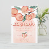 De kleine Perzik is de Uitnodiging van het Baby sh (Staand voorkant)