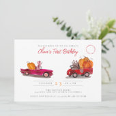 De kleine pompoen draaien een uitnodiging van een (Staand voorkant)