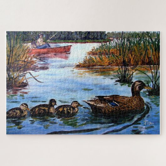 DE KLEINE POND MET VISHERMAN LEGPUZZEL (Horizontaal)