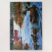 DE KLEINE POND MET VISHERMAN LEGPUZZEL (Verticaal)