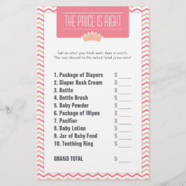 De kleine Princess Baby shower Price heeft gelijk Briefpapier