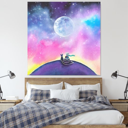 De kleine prins canvas afdruk (Insitu (Slaapkamer))