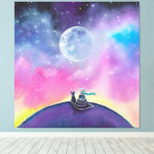 De kleine prins canvas afdruk (Insitu (Houten vloer))