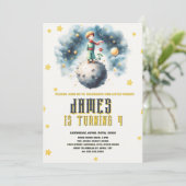 De kleine prins Waterverf Verjaardag Kaart (Staand voorkant)